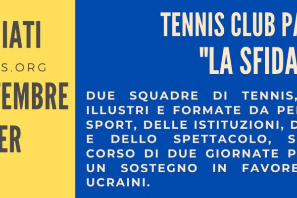 Consiglio Italiano per i Rifugiati: torna “LA SFIDA”, l’evento di solidarietà al Tennis Club Parioli | Roma 9-11 settembre